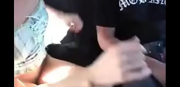  Two blondes and a brunette fucked on the bus
